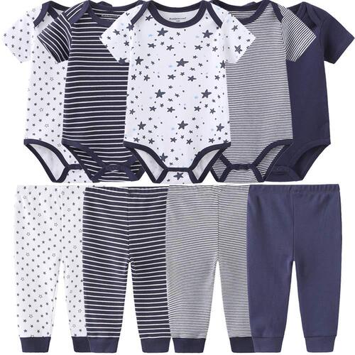 Baby bag, air-conditioned pants, star pure cotton nine-piece set, newborn one-piece triangle harem, foreign trade children's clothing wholesale