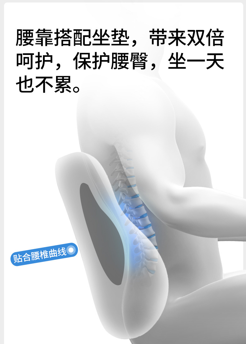 Cross-Border Wholesale Cushion, Memory Foam Cushion, Long-Term Sitting, Not Tired, Backrest Integrated Cushion, Breathable Butt Cushion, Lumbar Support Set