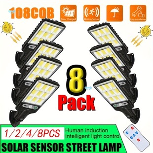 Solar Sensor Street Lamp Outdoor Lights with 3 Lighting Cross-Border