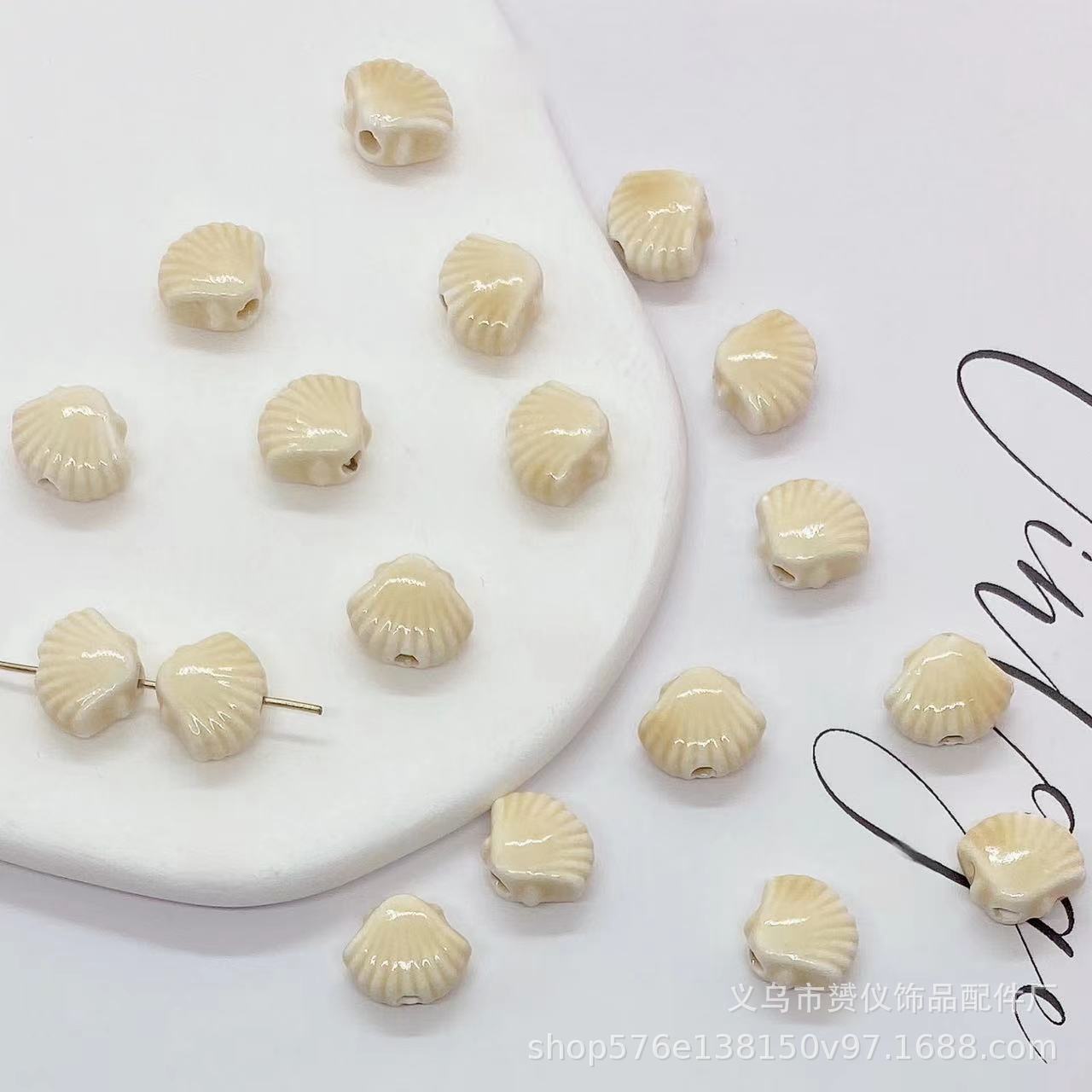 貝殻陶磁器散珠diyマカロン手作りアクセサリーブレスレットネックレス耳飾りビーズ部品材料卸売り