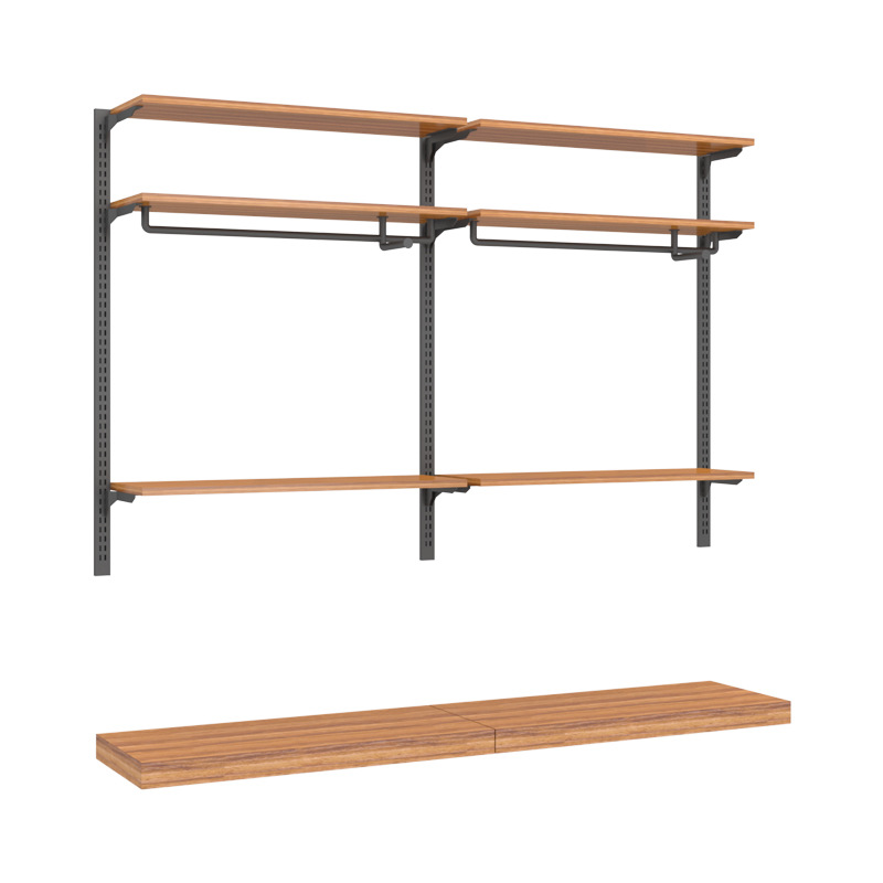 Tienda de ropa para hombres estante de exhibición percha pared montada en el piso Net tienda roja decoración colgante de pared estante para hombres