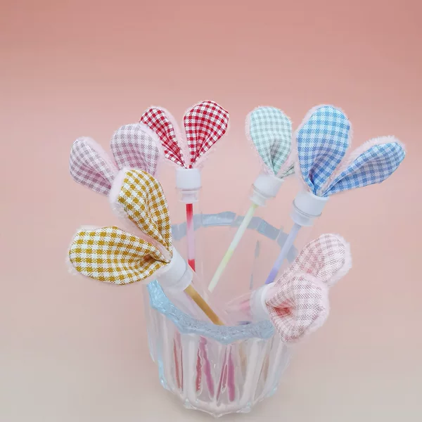 New Colorful Fluff Rabbit Ears Test Tube Mascara Brush Double Color Mascara Brush with Tube Cartoon Makeup Brush Eyelash Comb