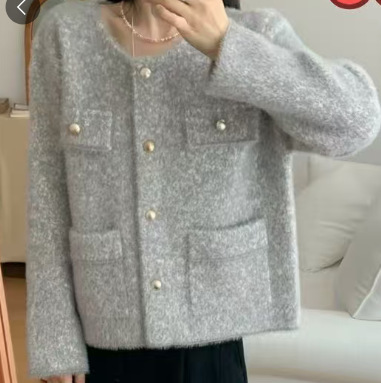 秋冬时尚撞色条纹棒球领拉链开衫毛衣女时尚通勤长袖针织衫外套|undefined