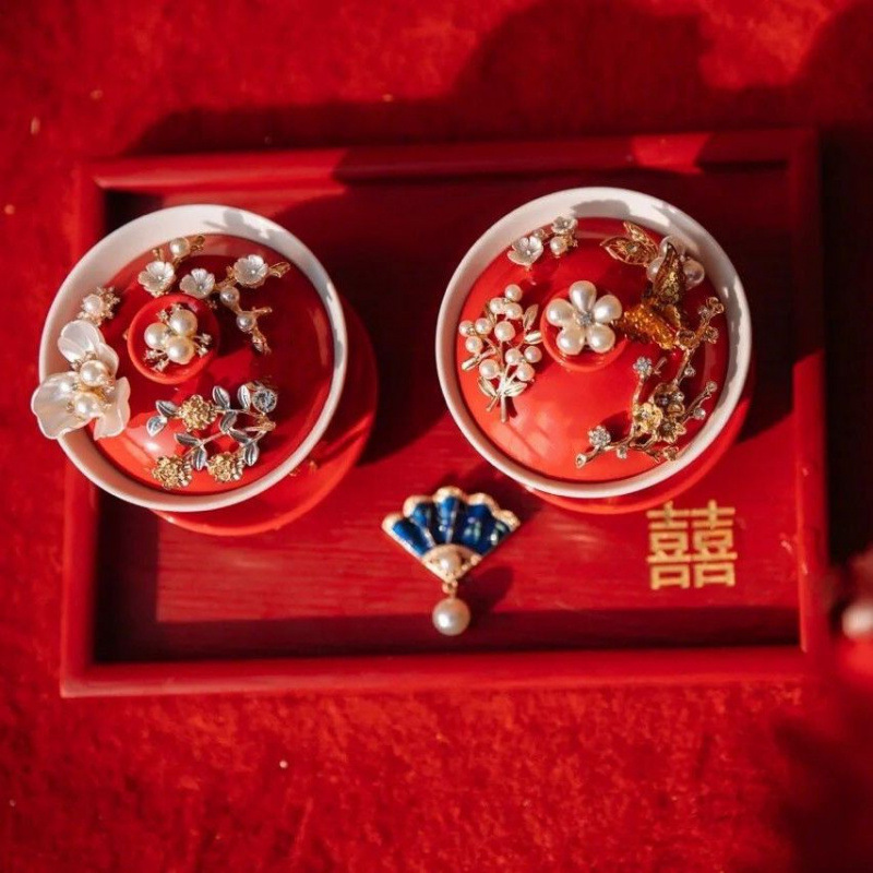 Tazas de té de boda de bodas de bodas de cerámica de decoración hecha a mano taza de boda