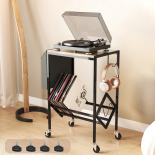 Home Retro Style Cd Storage Rack Carbon Steel Creative Living Room Small Side Table Vinyl Record Storage Rack Simple Bookshelf