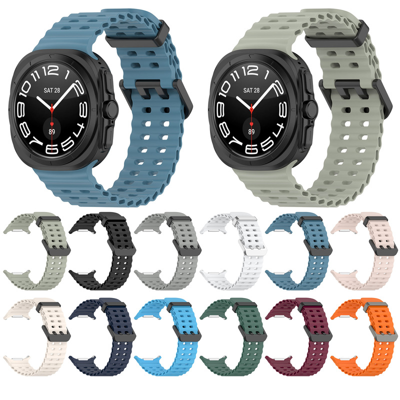 Suitable for Samsung Watch Ultra 2 Marine Silicone Strap Ultra 47mm Watch Same Style Sports Wristband Suitable for Samsung Watch Ultra 2 Marine Silicone Strap Ultra 47mm Watch Same Style Sports Wristband