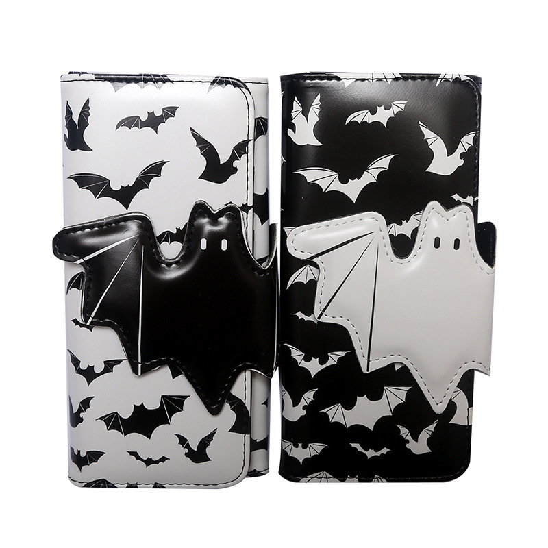 Cross-Border Independent Station Supply Wallet Retro Bat Ghost Men's and Women's Wallet Long Buckle Large Capacity Wallet Cross-Border Independent Station Supply Wallet Retro Bat Ghost Men's and Women's Wallet Long Buckle Large Capacity Wallet