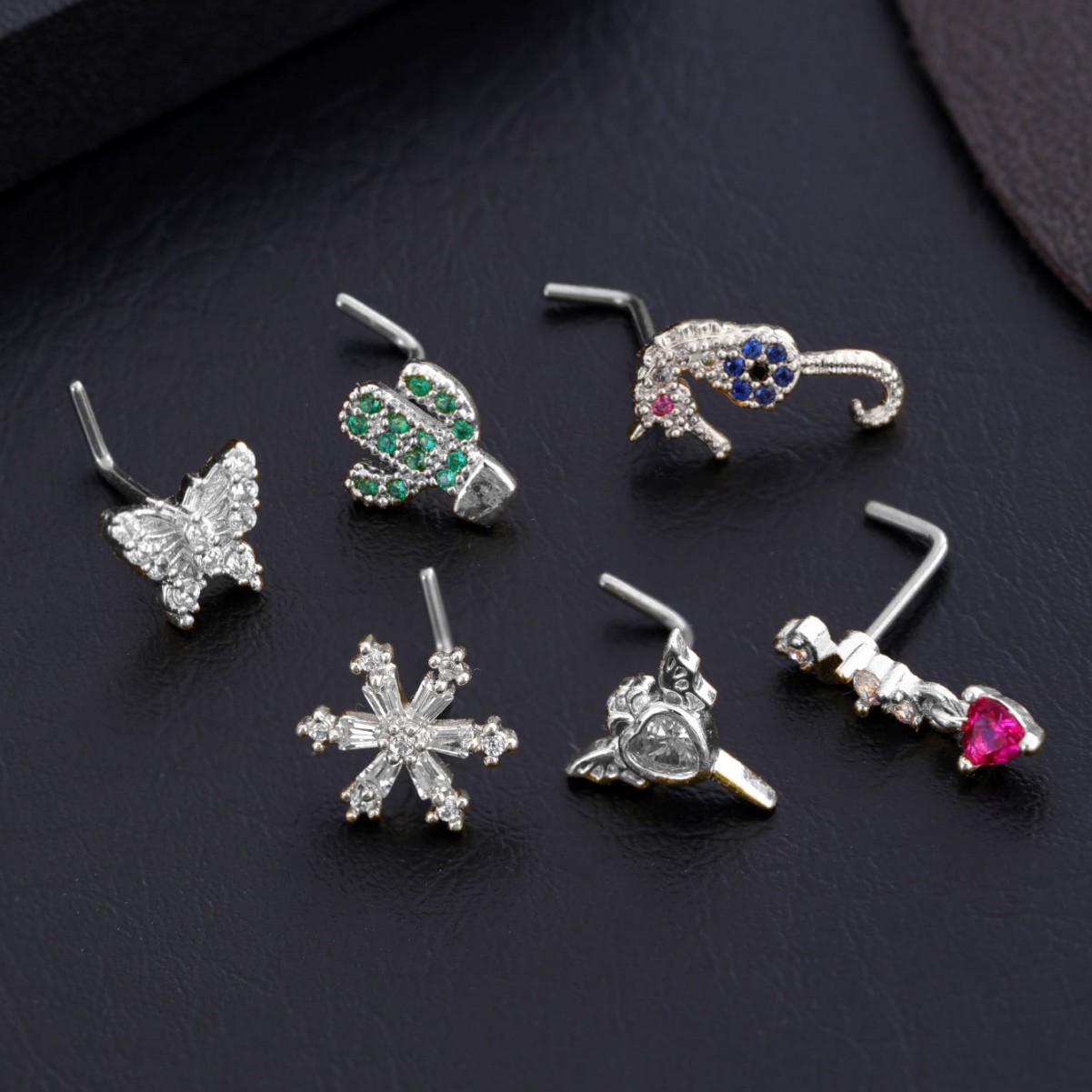 Zircon Animal Nose Stud In Stainless Steel For Piercing_voghion.com