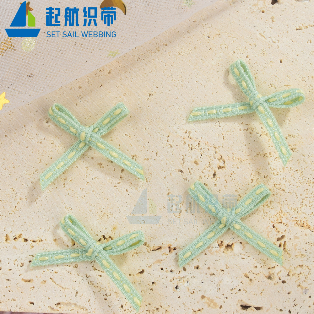 Hooked cord knot 3mm bug yarn knot bow 7mm hooked cord double-sided yarn band interlace small bow accessory