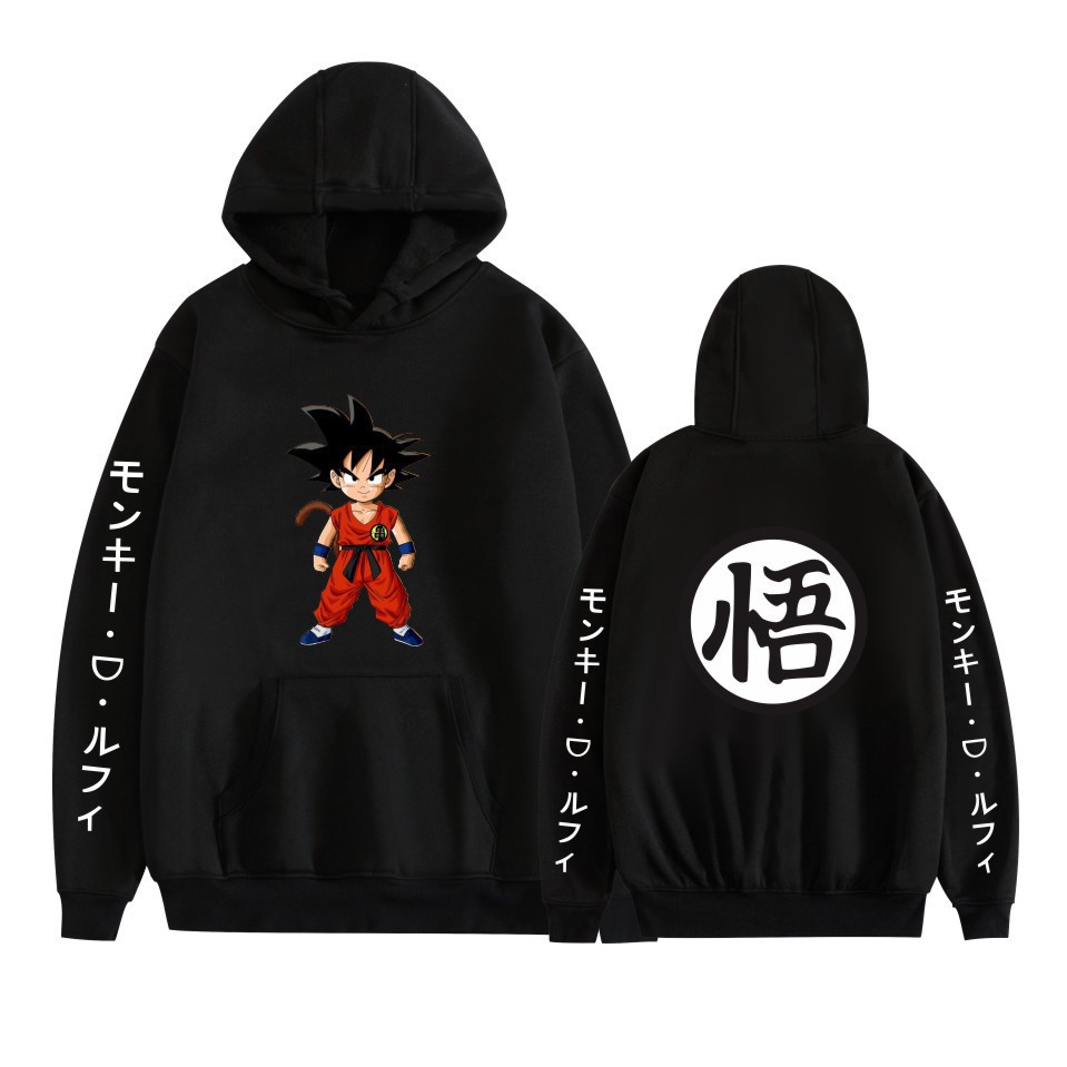 Hombre japonés transfronterizo nuevo estilo Dragon Ball Monkey King estampado casual moda suelta hombres y mujeres sudadera con capucha anime hoodie