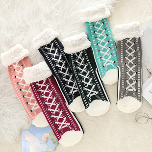 Amazon floor socks slippers socks blanket socks warm socks confinement socks home socks sleep socks super thick fleece-lined socks women's socks