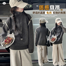 女童2025秋冬加厚毛毛马甲套装韩版针织套头上衣学生加绒阔腿裤潮
