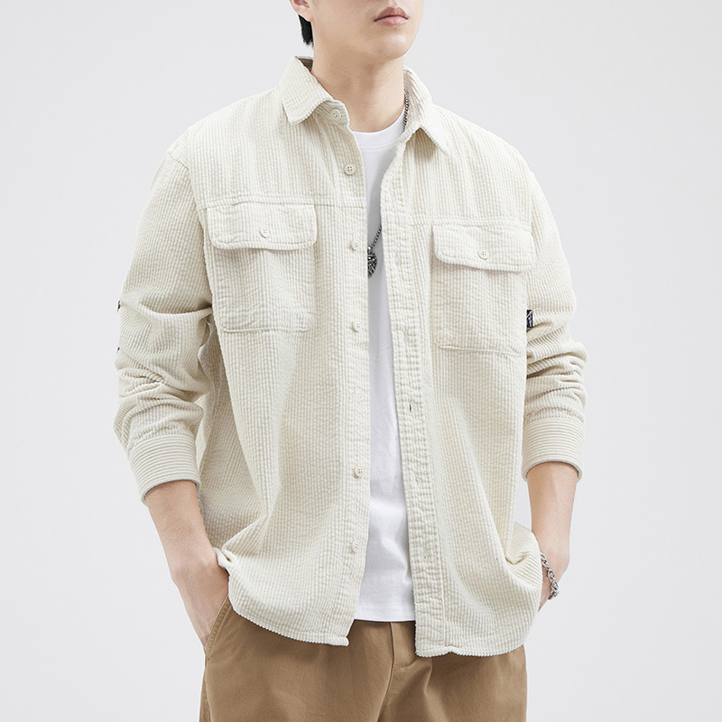 Danboni | ropa de trabajo camisa los hombres otoño nueva PANA americana retro costura moda marca casual chaqueta