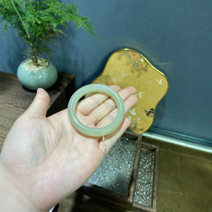 Jin Yutang Xinjiang Hetian Jade Fine Sunny Water Bracelet with Slightly Ice Bottom Oily Full No Cracking Natural Original Asbestos