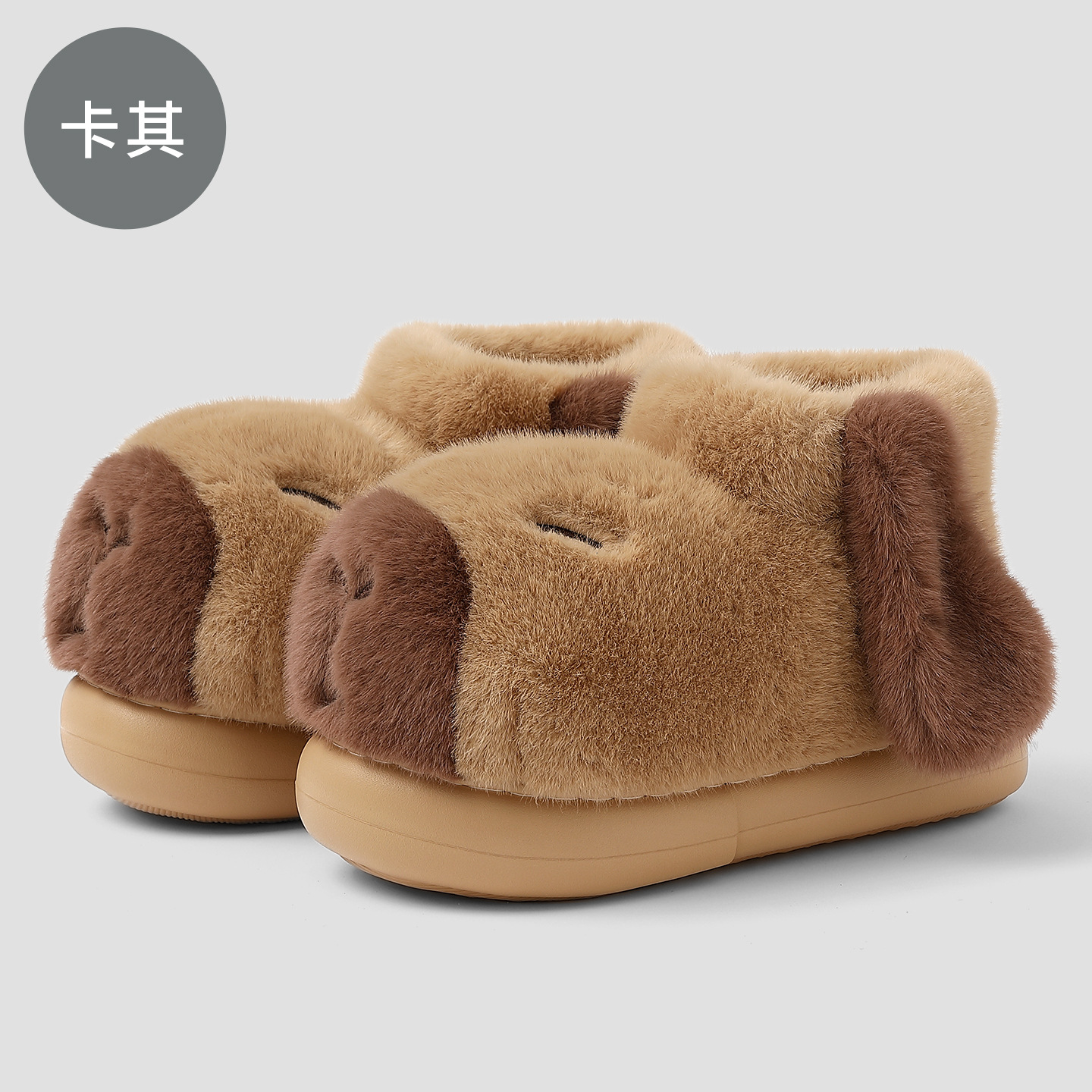 Kapibara zapatillas de algodón tacones de invierno lindos dibujos animados pelo caliente niños padres-hijos zapatos de algodón hombre al por mayor