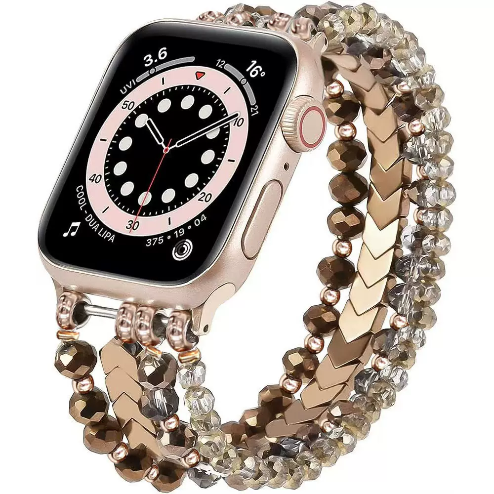 适用苹果applewatch38mm42mm表带智能手表表带跨境黑胆石弹力