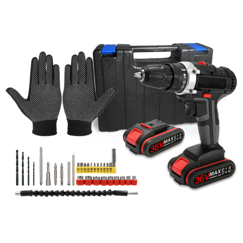 21V Lithium Drill Set, Dual-Speed Charger Drill, Plastic Case, Hammer Drill, Multi-Function Home Electric Screwdriver