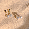 Cute small fresh earrings from pearl, simple and elegant design