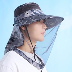 男性用迷彩サンハット、夏のUVカット、登山用帽子、日焼け止めサンハット、アウトドアサイクリングおよび釣り用帽子