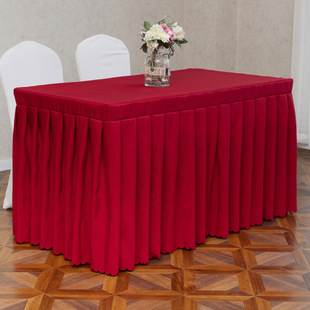 Conference Tablecloth Rectangular Strip Room Business Exhibition Event Table Cover Table Cover Table Skirt Plain One-Piece Table Skirt New Product