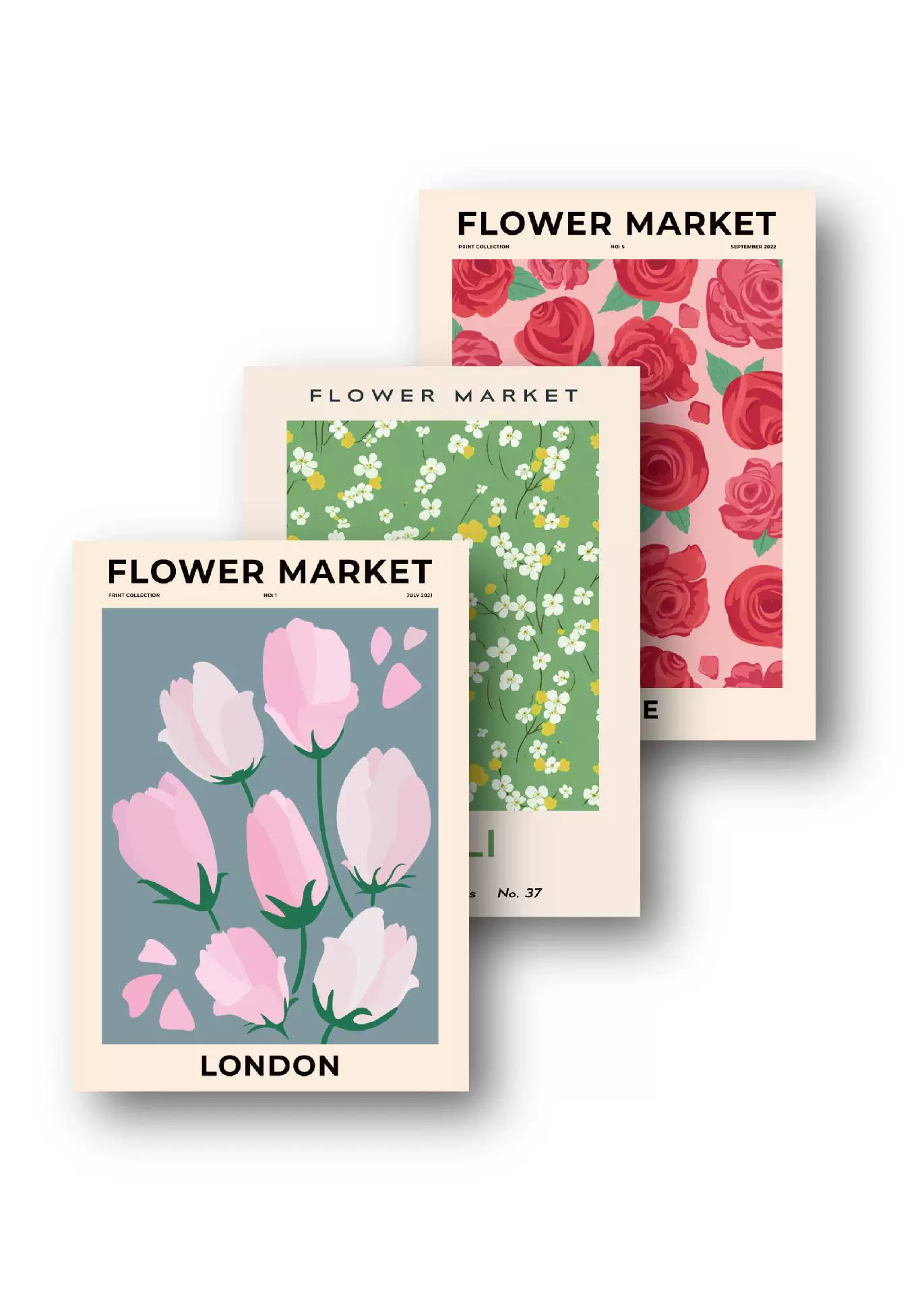 Flower Market Wall Poster Flower Market Decoration Painting Retro Style Poster