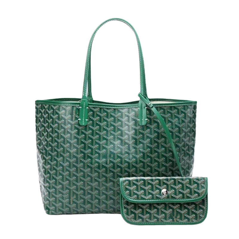 Cuero genuino Goyard bolso de las mujeres perro diente Y palabra impresa Hobo bolso de mano bolsa de compras de gran capacidad bolso de las mujeres