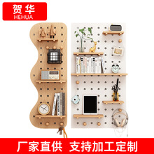 定制木质洞洞板置物架家用入户门口玄关墙面隔板墙上壁挂收纳板