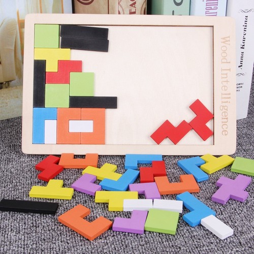 Wholesale wooden Tetris Variety Blocks Intelligent Building Blocks Jigsaw Puzzle Game Puzzle Children's Educational Educational Toys