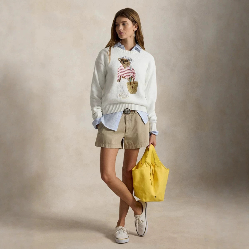 European and American 2025 Autumn and Winter Cross-Border Fashion Youthful Cute Style White Round Neck Loose Casual Knitted Sweater Long Shirt for Women