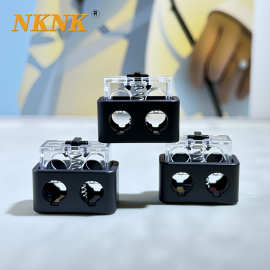 厂家直供塑料弹簧扣钮扣衣服鞋帽箱包猪鼻双孔穿绳松紧收紧调节