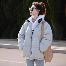 2025年羽绒服女短款韩版宽松立领白鸭绒冬季学生面包服情侣装外套