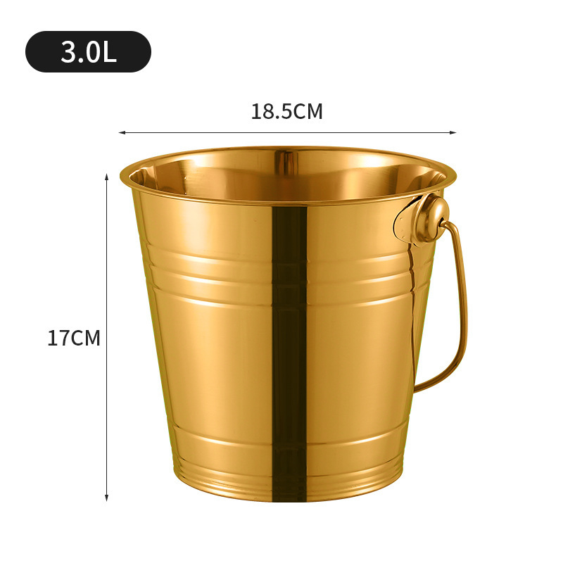 Amazon acero inoxidable 201 una sola capa de barril de hielo grueso más vino de hielo brillante barra KTV con barril de mano frío antideslizante