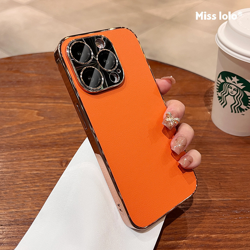 Película de lente de cuero de galvanoplastia naranja premium xal