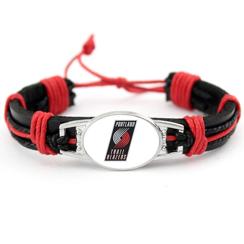 Retro Braided European and American Export New Golden State Warriors Spurs Lakers Leather Bracelet Basketball Nba Team Series