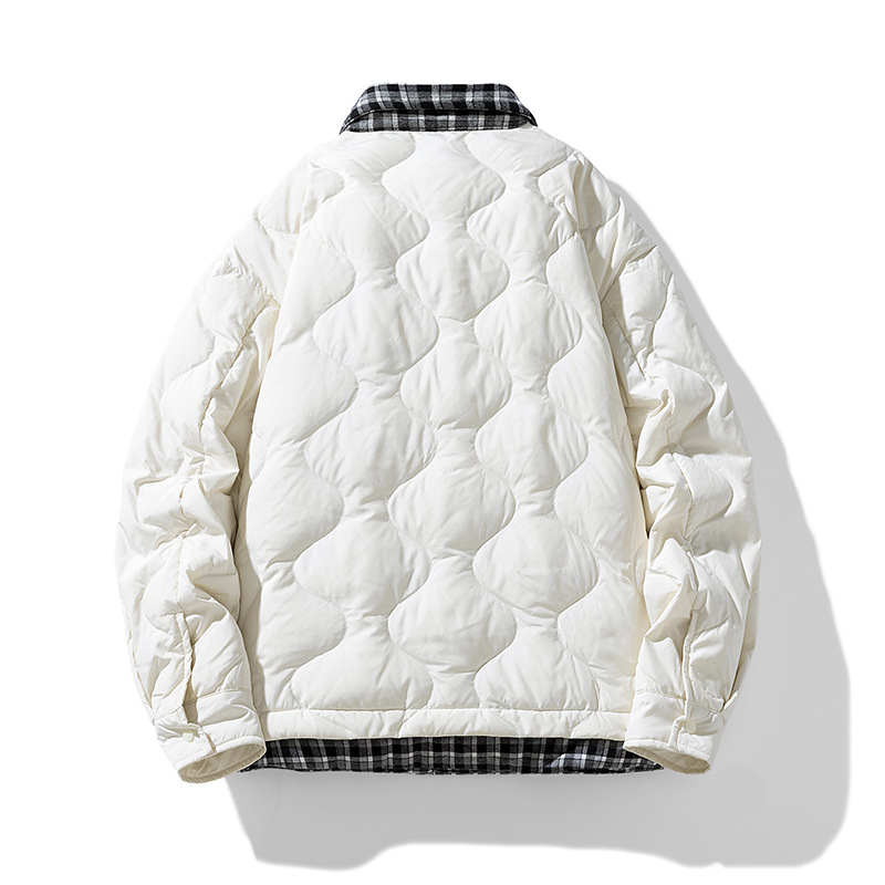 Herrenbekleidung - Sonderangebot an Seiden-Baumwolljacken für Herren im Winter, neuer Hemdkragen für Herren, einfache Paarjacken, lockere Oberteile für Herren, trendig_voghion.com