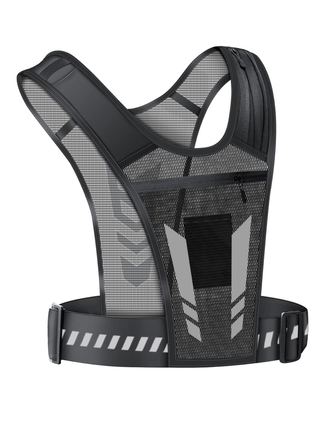 Outdoor Sports Men's and Women's Fashionable Water Bottle Chest Bag Breathable Cycling Night Running Large Capacity Mobile Phone Reflective Backpack Outdoor Sports Men's and Women's Fashionable Water Bottle Chest Bag Breathable Cycling Night Running Large Capacity Mobile Phone Reflective Backpack