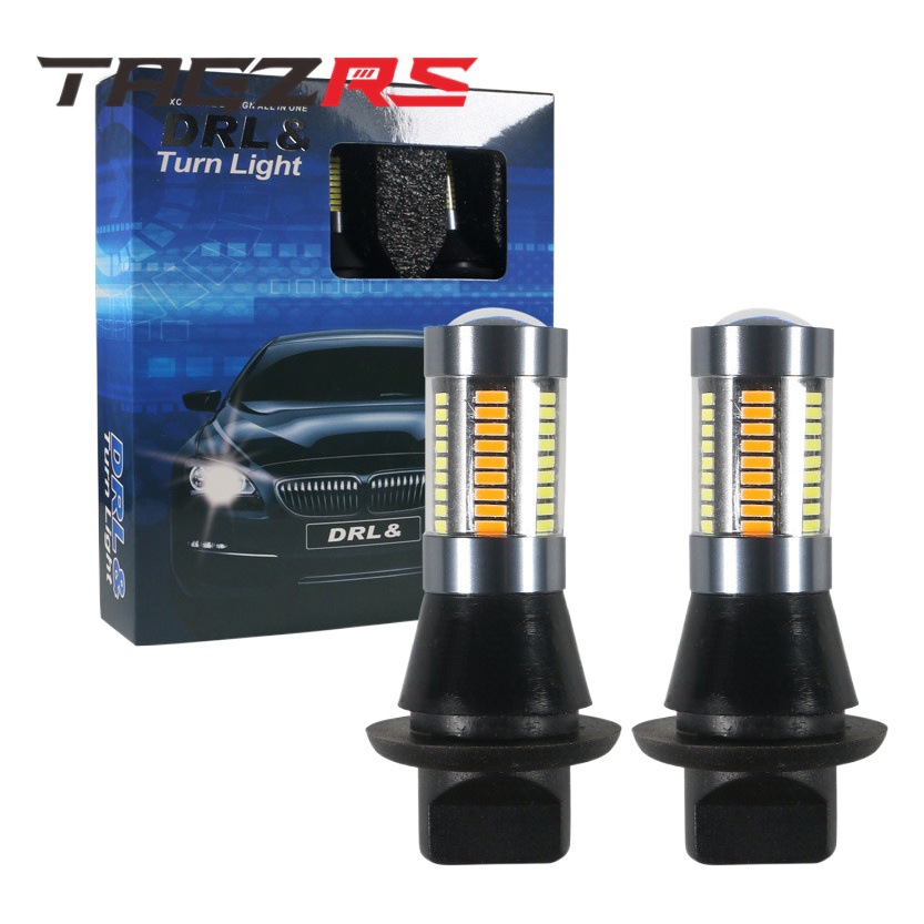 Coche LED Luz de señal de giro de dos colores diurna con decodificación anti-estroboscópico BAY15S 1156 T20 4014 66 Luz