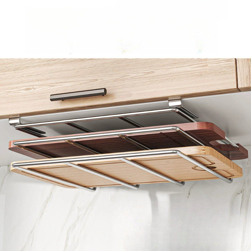 Кухонный шкаф без перфорации, подвесная полка для хранения крышек кастрюль, стеллаж для размещения разделочной доски, стеллаж для разделочной доски, многослойная полка для хранения