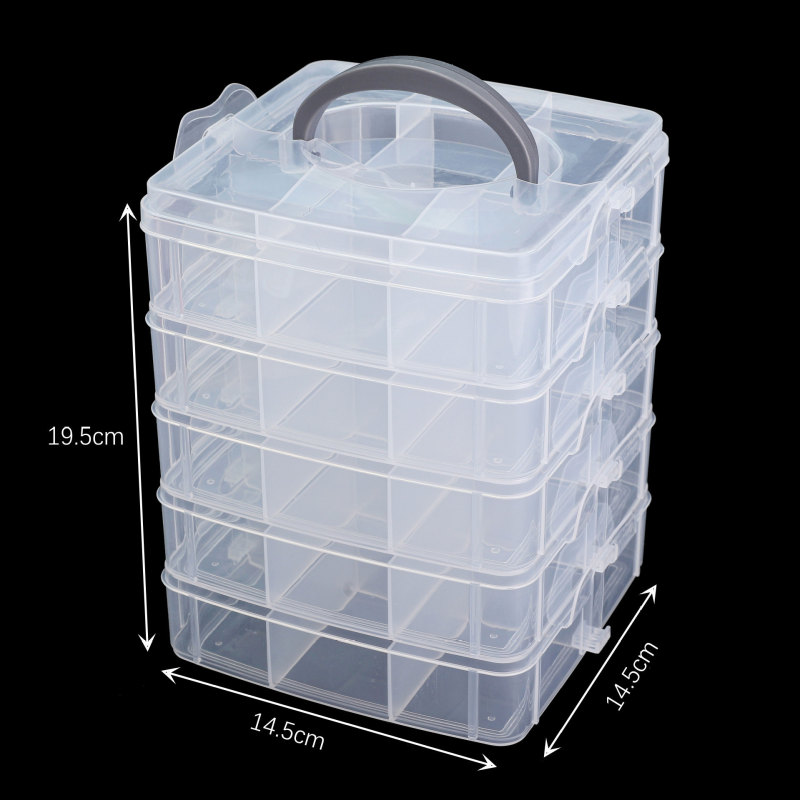 透明プラスチック多段階取り外し可能透明ジュエリー収納ケースアクセサリーイヤリング指輪レゴ玩具整理ケース|undefined