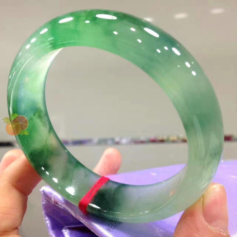 アイスビルマ翡翠ブレスレットAグレード老坑ビルマ陽緑花翡翠ブレスレット女性用|undefined