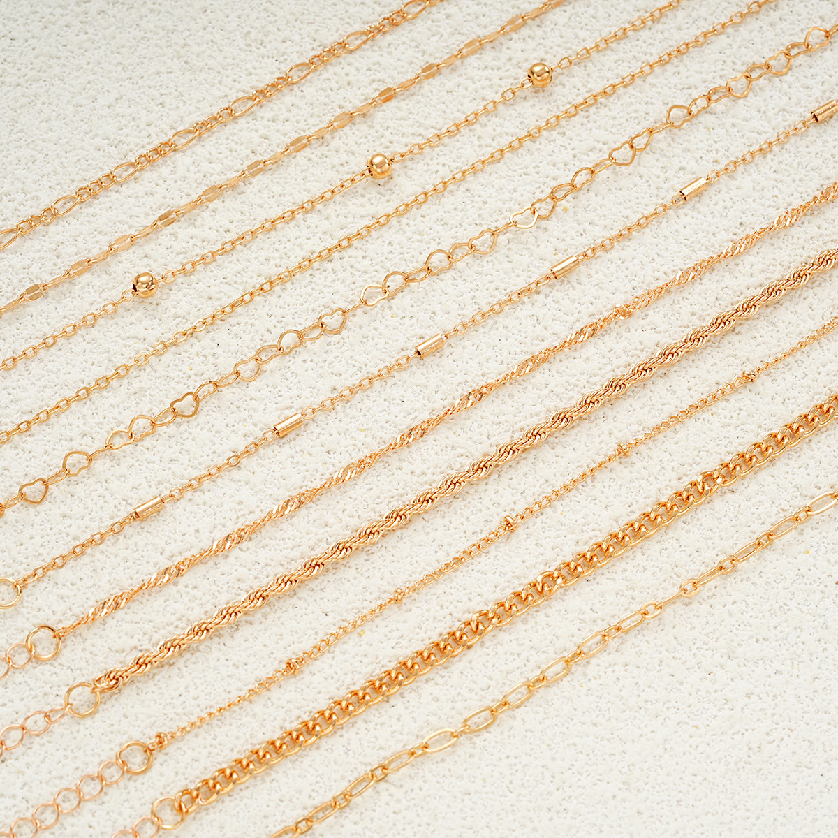 Chain Bracelet Set With Twist And Hollow Design For Women_voghion.com