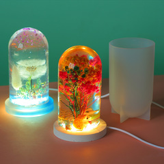Epoxy DIY Grinding Mold LED Night Light Ornament Dried Flower Specimen Handmade Base Spherical Lamp Base Cylindrical Silicone Mold