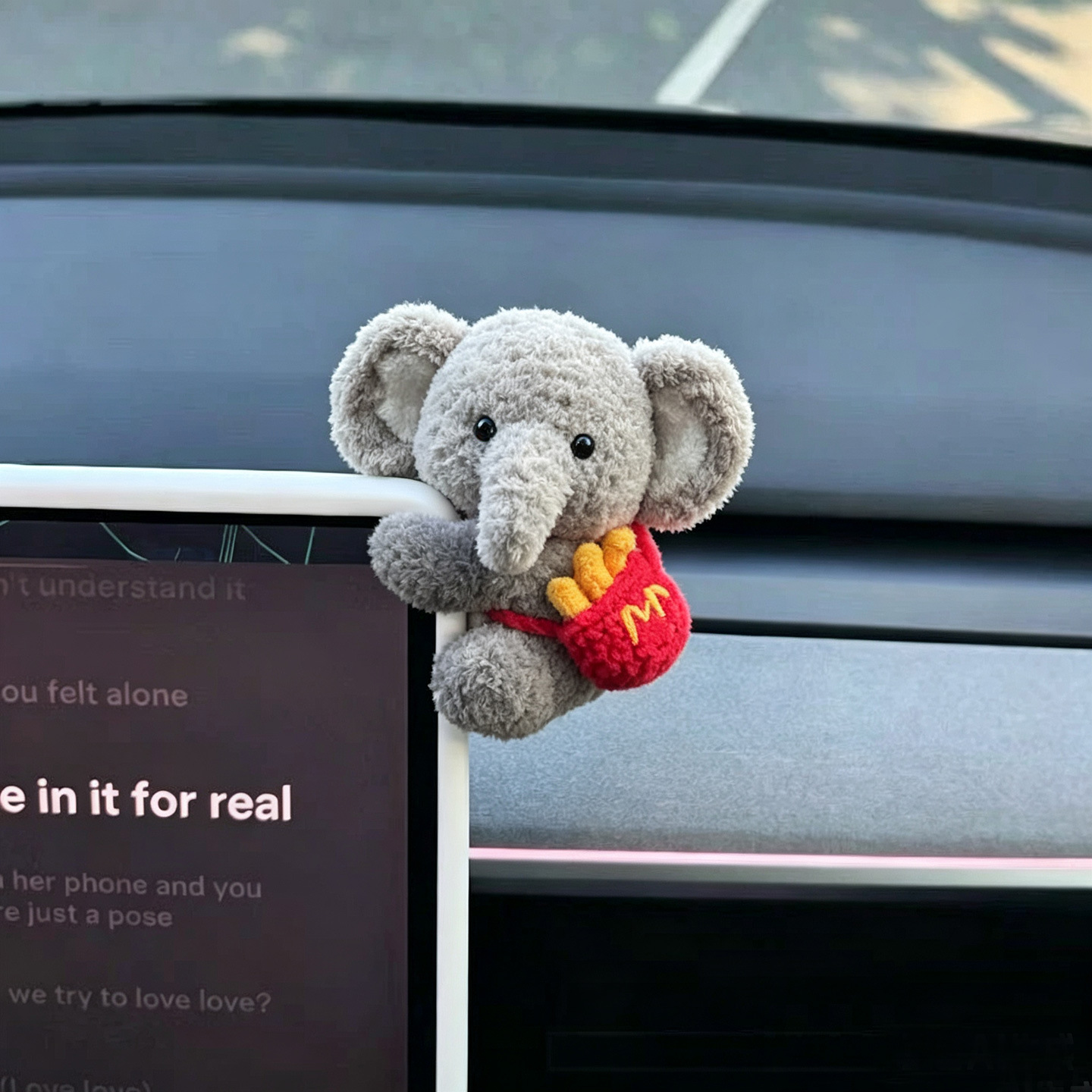 Cute and Adorable Cartoon Plush Car Ornament for Dashboard and Screen Decoration for Women