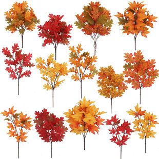 Simulation Maple Leaf Fake Flower Wedding Decoration Christmas Halloween Decoration Accessories Simulation Flower Green Plant Wholesale