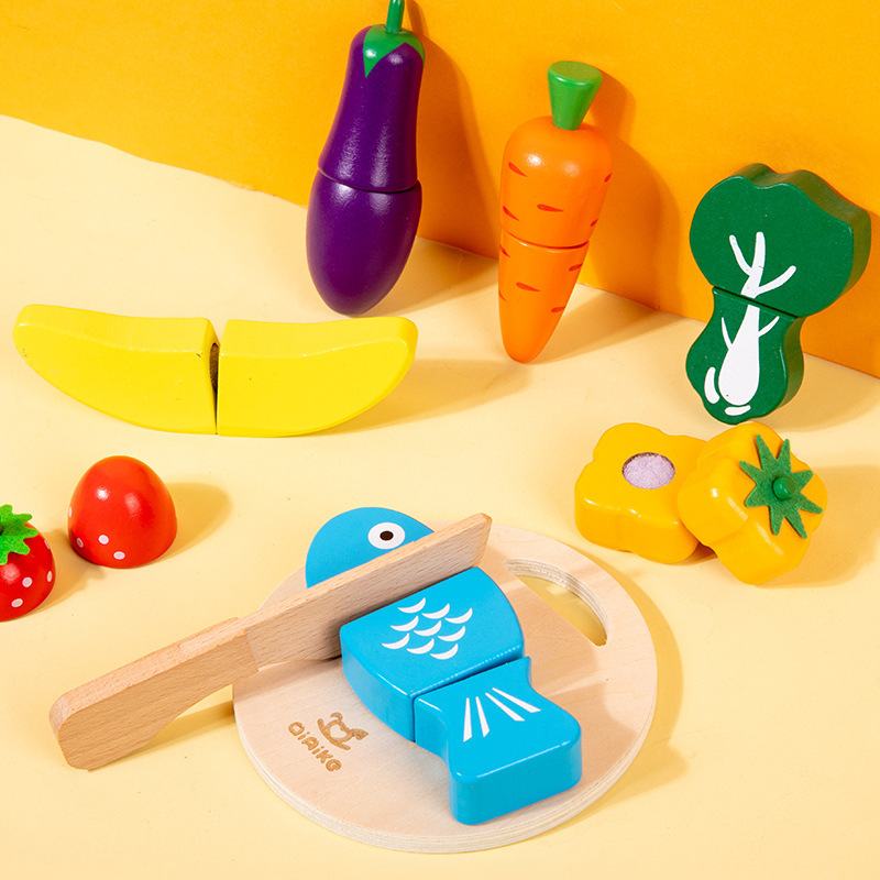 Cross-Border Wholesale Simulation Knife Cutting Board Kitchen Pretend Play Fruit and Vegetable Cutting Toy Baby Cutting Fun