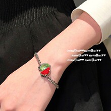 莫奈花园爱心宝石 手链 玛格丽特 镀18K金 艳彩橘钻心心锆石 戒指