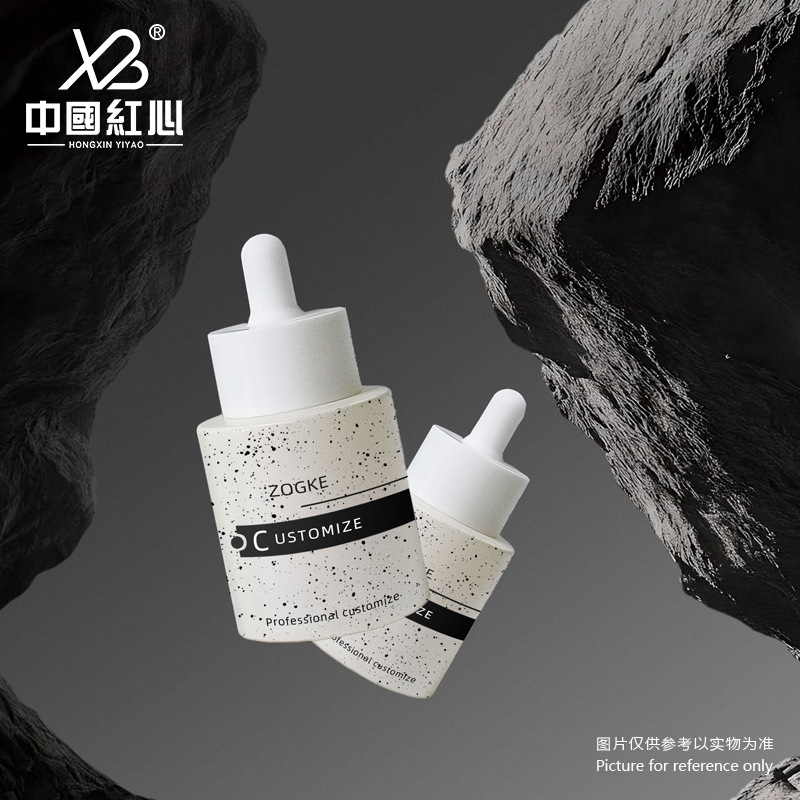 厂家现货30ml50ml仿大理石平肩厚底瓶精油滴管瓶香水分装小空瓶