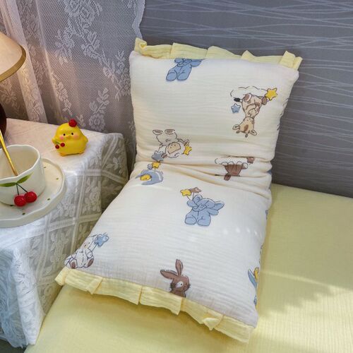 Class A cotton double-layer yarn children's pillowcases 30*50 single 40*60 pair for household adult pure cotton pillowcases
