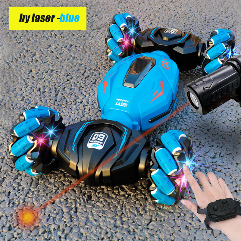 Coche de Transformación con Control Remoto por Gestos - Con Efecto de Luz y Spray, para Niños