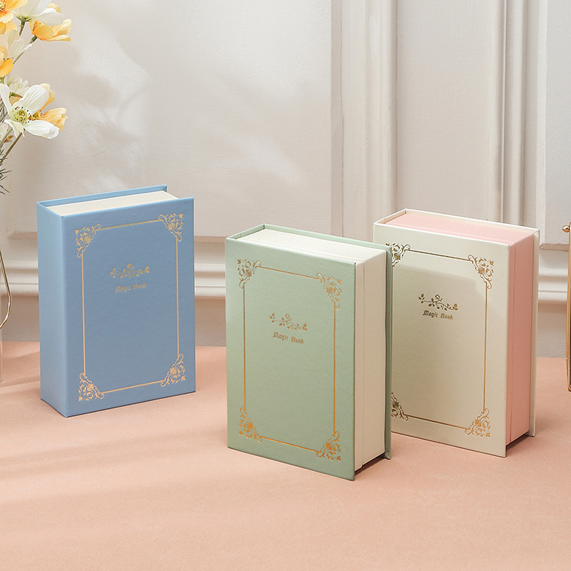 INS pendientes oreja espárragos almacenamiento esta caja de joyería creativa anillo collar joyería libro PU caja de joyería transfronteriza al por mayor